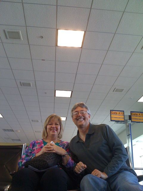 Nancy and I waiting for our flight to Denver