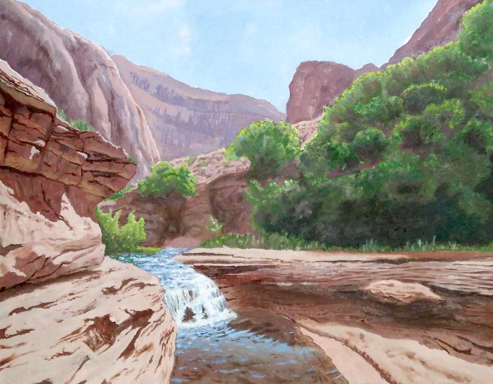 Painting by Dave Van Dyke - Canyon Creek Cascade
