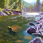 Dave Van Dyke - oil painting (alpine river illumination)