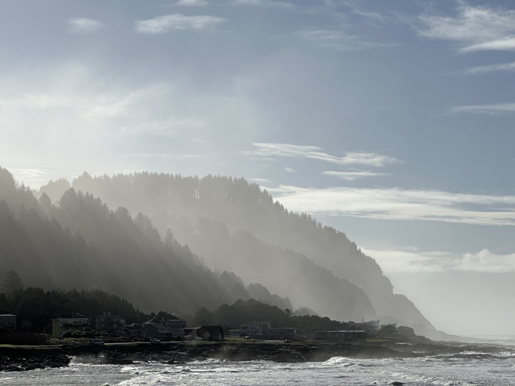 Cape Perpetua from the Yachats River estuary
