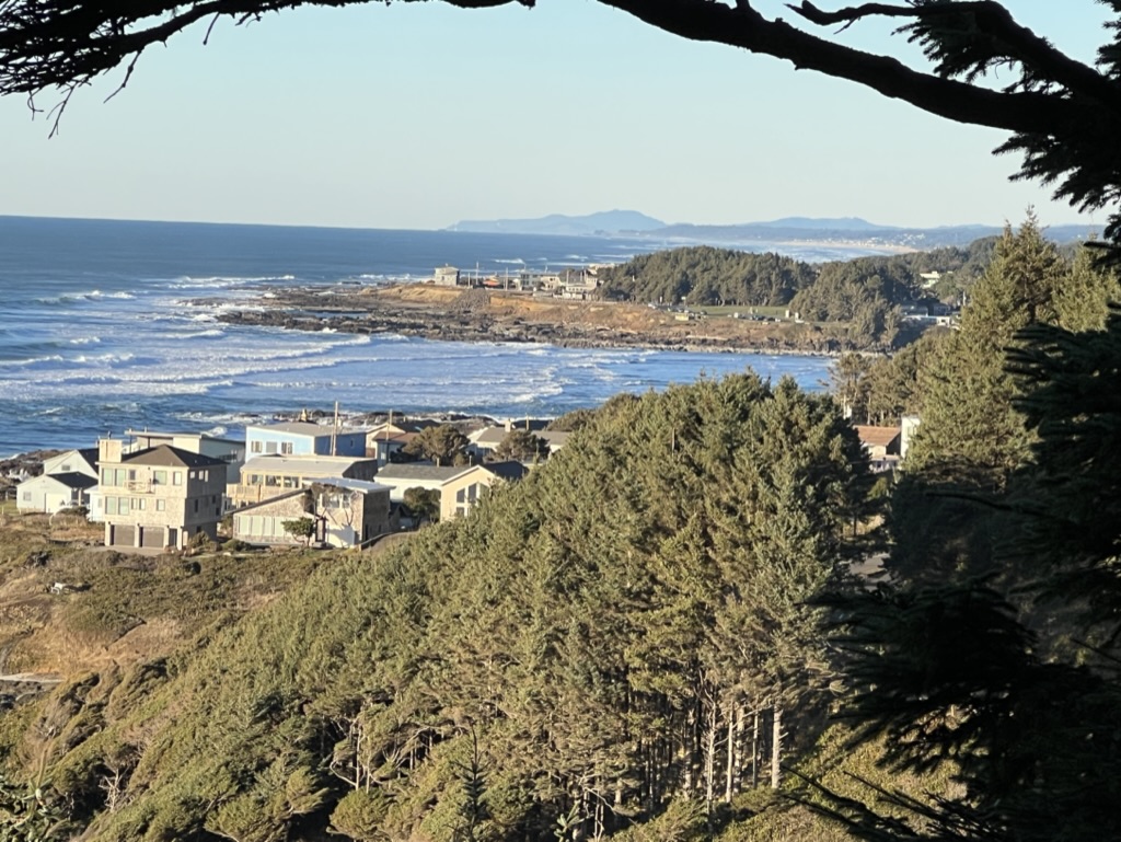 Looking north to Yachats Oregon and Walport, Newport, from Amanda Trail