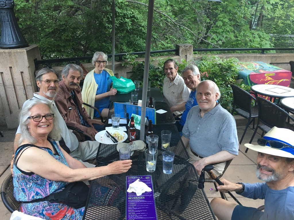 dining along Ashland creek with friends