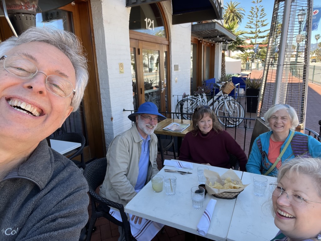 with friends in Santa Barbara, California