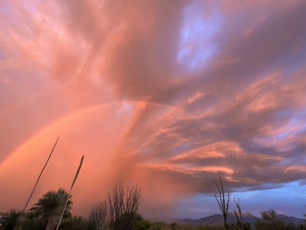 rainbow sunset from our back porch